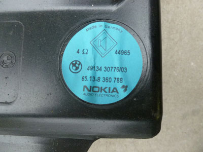 1997 BMW 528i E39 - Rear Package Shelf Nokia Speaker w/ Box, Right 651383607883
